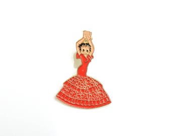 Burlesque, Betty Boop, Betty Boop lapel pin, cartoon enamel lapel pin, cartoon lapel pin, lapel pin