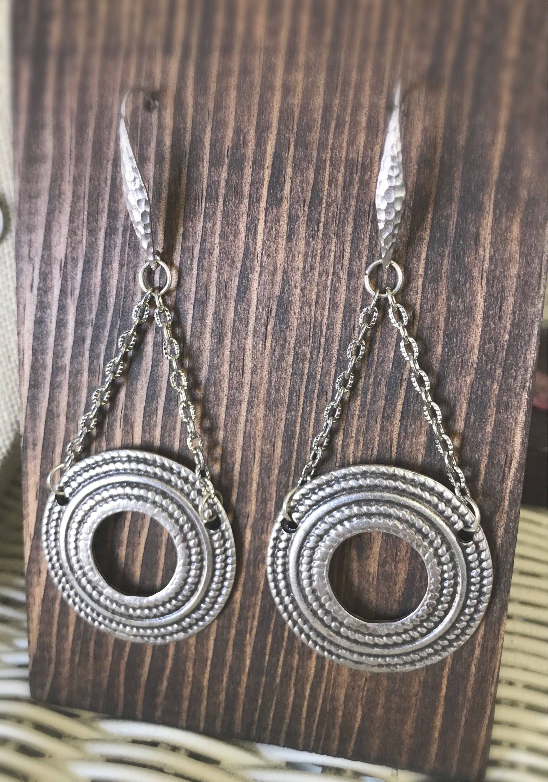 Antique silver disk earring's