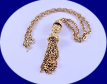 Vintage Gold Tassel Necklace Vintage Necklace Gold Necklace Costume Jewelry