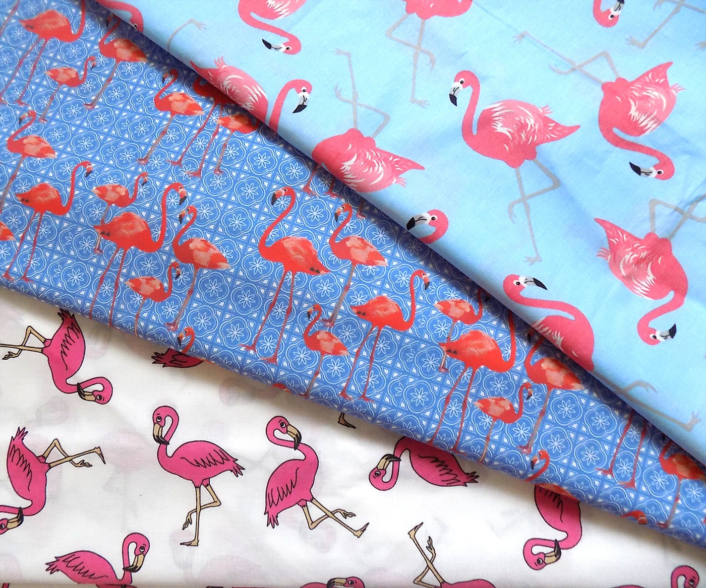 Cotton Fabric Flamingos theme in 3 designs Novelty Curtain