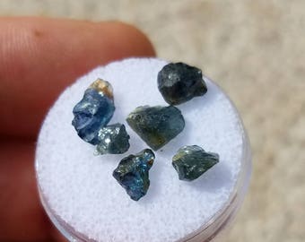 Blue-green Sapphire crystals from Ethiopia, small pieces, perfect for accents in wirewraps, 5 carats