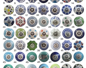 Blue Green Ceramic Cabinet Knobs | Furniture Door Knobs in Various Designs | China Drawer Pulls, Kitchen Cupboard Handles