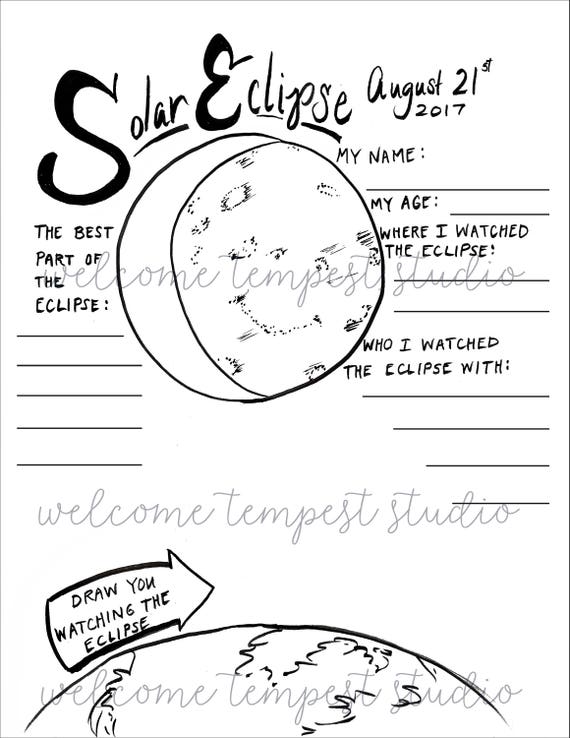 Eclipse Worksheet Children's Eclipse Coloring Page