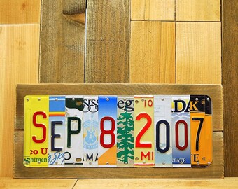 10 Year Anniversary Gift for Men Aluminum Tin Wedding Anniversary Date Sign Gift for Him or Her Customizable Last Minute Gift OK