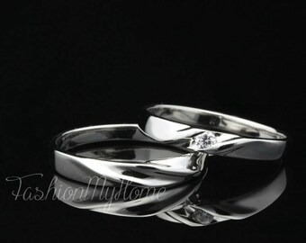 couple ring setinitial ringfree engravingsterling silver ringinterweave ring - Wedding Rings Sets For His And Her couple ring setinitial ringfree engravingsterling silver ringinterweave ring - Wedding Rings Sets For His And Her