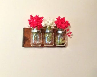 Mason Jar Organizer, Kitchen Bathroom Mason Jar Storage, Wall Hanging Mason Jar Decor