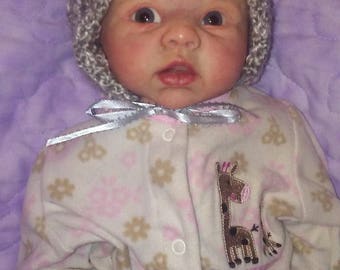 Crocheted baby reborn newborn bonnet