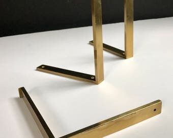Midcentury modern solid brass shelf brackets***FREE SHIPPING***