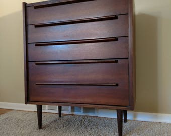 Mid Century Danish Modern Highboy Dresser