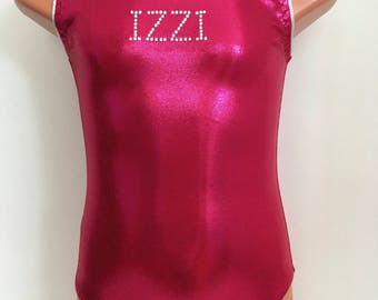 Personalized Leotard for Gymnastics or Dance - Choose from 32 colors - Sizes 2T, 3T, Girls 4 to 16