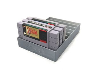 Gray SNES Game Tray, Dust Protector, Cartridge Sleeve, 3D Print, Zelda, Legend of Zelda, SNE, Super Mario, Super Nintendo