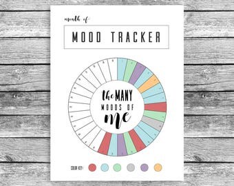 Monthly Mood Tracker Circle, Happy Planner CLASSIC, Mood Chart, Printable, PDF Download, Track Your Mood, Instant, Bullet Journal Shortcut