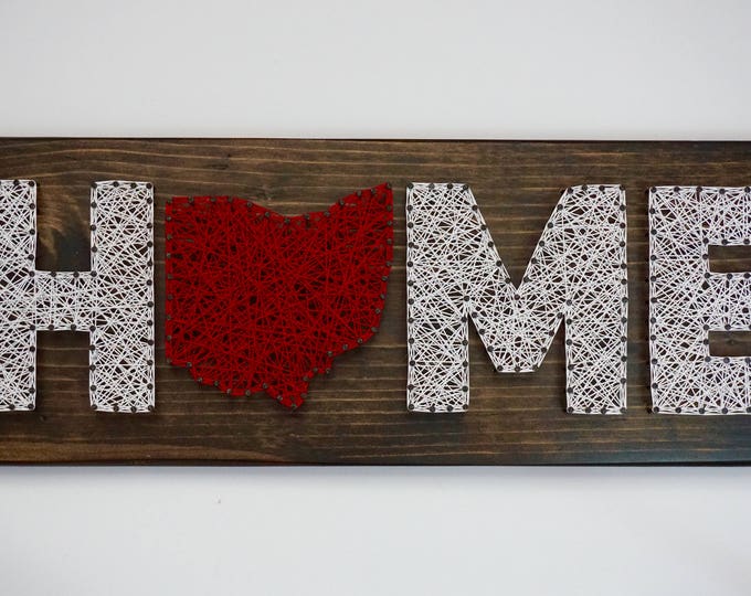 Ohio HOME String Art, Ohio String Art, Home String Art, Home Decor, Ohio Decor, Home is where the heart is, Home Sign