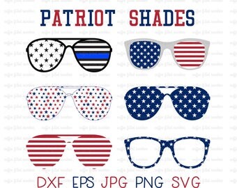 PATRIOT SHADES SVG, Beach Sunglasses, Veterans Day, Memorial Day, 4th of July, Independence Day, Police Sunglasses Clipart, Instant Download