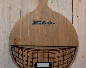 ETC Basket // Hanging Wood Basket // Plastic Bag Basket // Mudroom Basket // Mail Basket // Hanging Wire Basket // Wood Paddle Basket