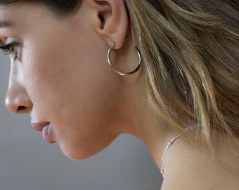 Gold Hoops Earrings - Big hoop earrings - Dainty open hoop earrings - Minimalist hoop earrings - Minimalist earrings - Minimalist jewelry