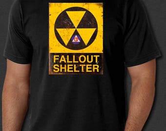 FALLOUT SHELTER Atomic Nuclear Emergency Disaster New T-shirt S-6XL