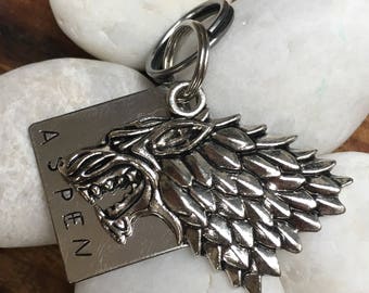 House Stark Pet ID Tag - Game of Thrones, Hand Stamped Tag