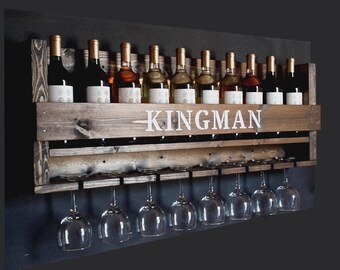 Wood Wine Rack, Wine Rack, Personalized Wine Rack, Wine Rack Wall Mounted, Rustic Wine Rack, Wedding Gift, Wall Decor