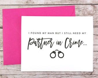 Will You Be My Bridesmaid Card, Bridesmaid Proposal Card, Partner in Crime Card, Maid of Honor Card, Maid of Honor Proposal - (FPS0048)