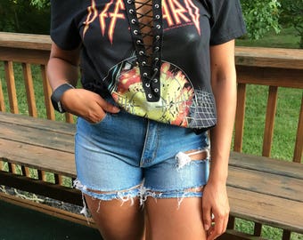 Def Leppard Lace up Tee- Lace up T-shirt