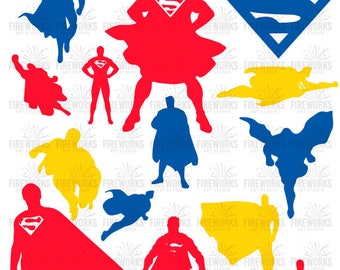 Superman SVG - Superman silhouette - Superman Clip art - Superhero logo svg - Files for silhouette - Files for Cricut - Digital Download