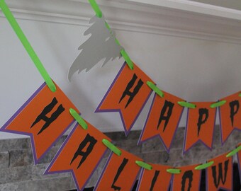 Happy halloween banner | Halloween decorations | Halloween banner | Ghost banner | Different text options!
