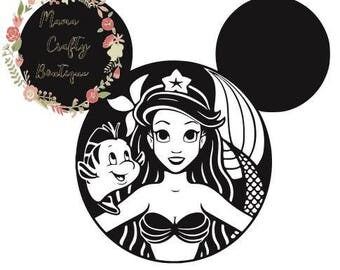 Ariel Mickey Ears SVG, PNG, DXF