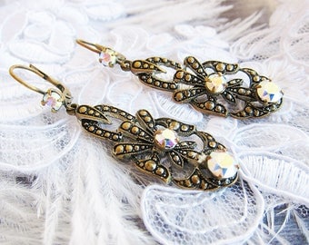 Art deco earrings Vintage Art deco earrings Art nouveau earrings Antique earrings Art deco bridal earrings Gatsby earrings Dangle earrings
