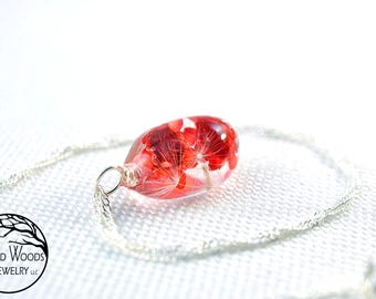 Floral Resin Jewelry, Resin Flower Amulet, Wildflower Necklaces, Dandelion Necklace, Floral Resin Amulet, Eco Resin Necklace, Dried Blossoms