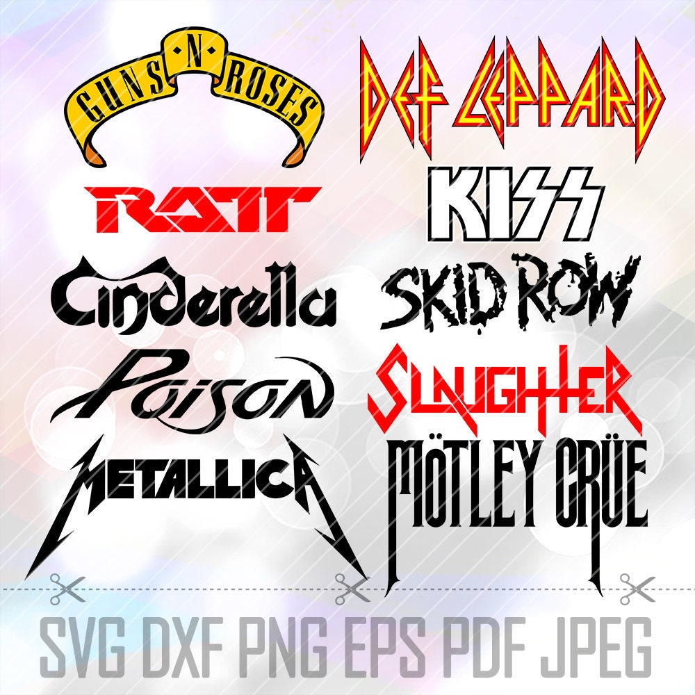 SVG Heavy Metal Hard Rock Band Metallica ACDC Kiss Logo Vector