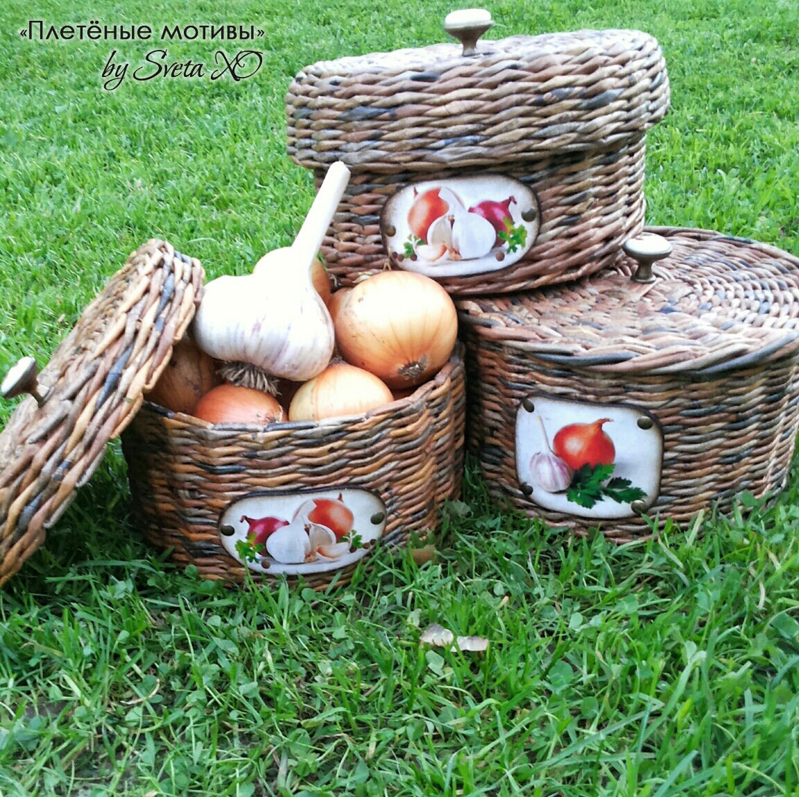 Wicker kitchen basket Onion basket Onion bin Onion box Wicker