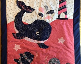 Nautical themed custom made baby quilts