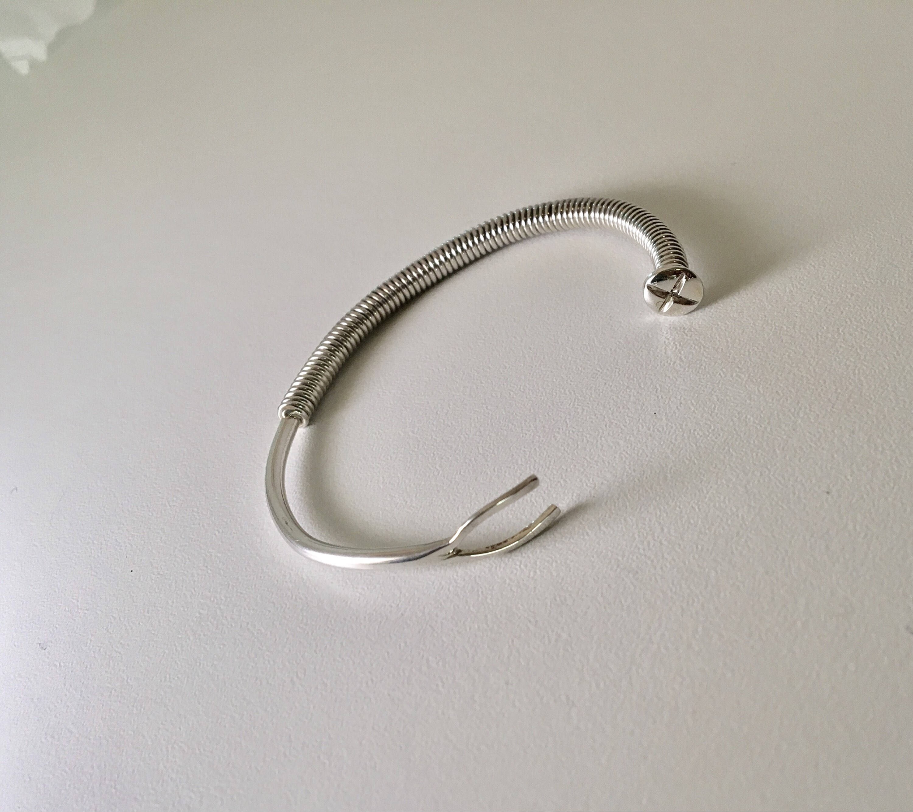 Screw U Cuff Bracelet Sterling Silver Stacking Bracelet