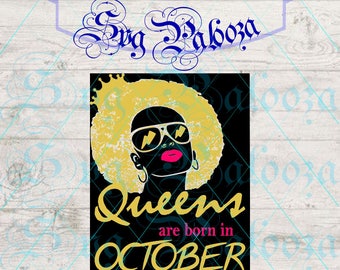 Queens SVG CUSTOM | queens are born svg, October quote svg, queens quote svg, queens quote png, queens born quote, queens born clipart