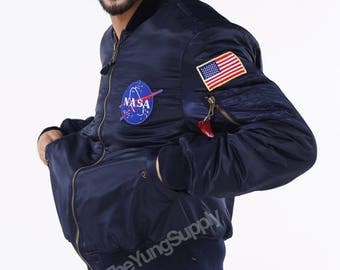 NASA MA-1 Bomber Jacket Lightweight | Pilot Flight Jacket Alpha Inspired Air Force