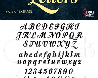 Bold Script Alphabet Letters SVG DXF Vector Cut Files Monogram Font Cuttable files Vinyl Iron On Heat Press Transfer Silhouette Cricut JB384