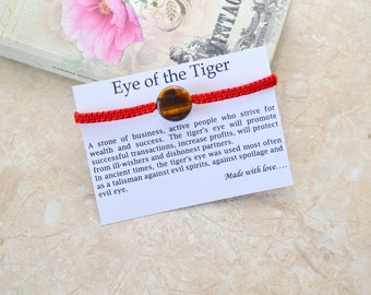 Stone amulet Tiger eye bracelet Red string Gift for her Protection bracelet Amulet bracelet Women bracelet Red bracelet Spiritual bracelet