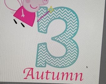 Peppa Pig Birthday Shirt!! Peppa Pig shirt! Any age and name! 2t 3t 4t 5t 6/6x Long or short sleeve, shirt or onesie