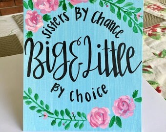 Canvas Board- Big Little Sorority Canvas/ sorority canvas/ dorm canvas/ greek/ big little canvas/ painted floral canvas/ hand painted