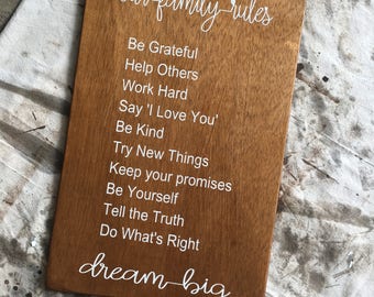 Our Family Rules Sign