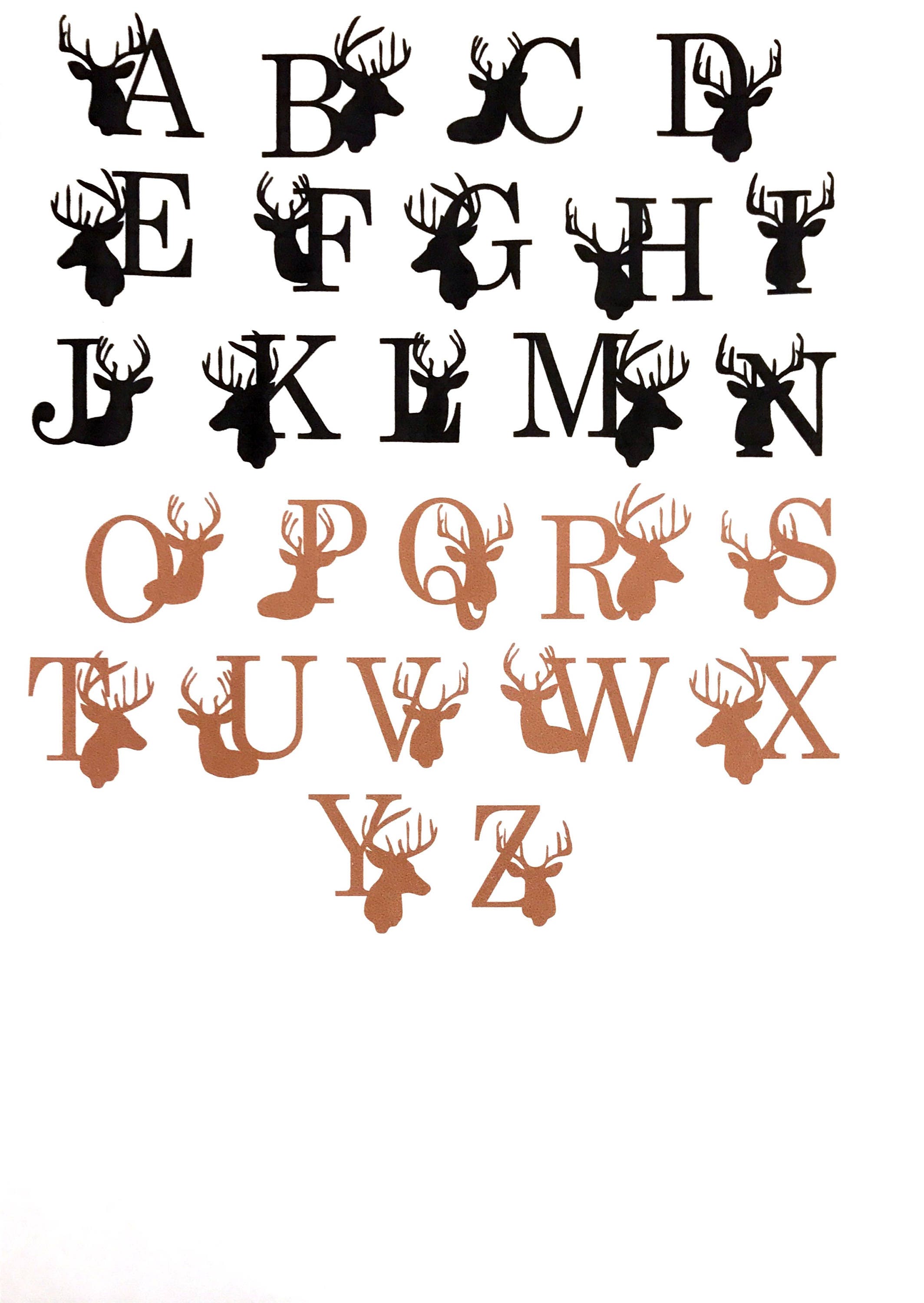 Deer Antler Decal Alphabet Letters
