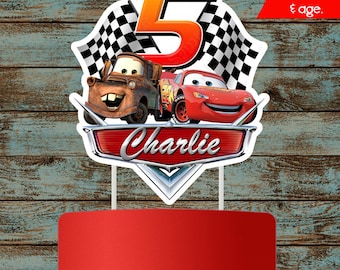 Fondant Lightning McQueen cake topper