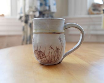 Hand-thrown Stoneware Ceramic Mug | Original Design | Botanical | Kangaroo Rat