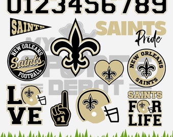 NEW ORLEANS Saints Files, New Orleans Saints svg, Saints Emblem, Football Cutting Files, Layered Vectors, 6 Formats Included - MSD-5