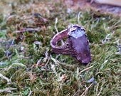 Handmade copper / raw gem / witch ring / post apocalyptic / crust punk / witchy / witchcraft / punk gift / occult / goth / ring / jewelry 