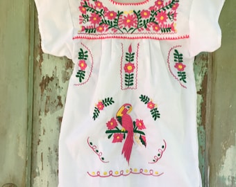 Girls Mexican Peasant Blouse NWOT, Size 8, Embroidered Kids