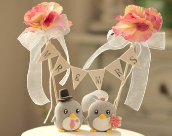 Penguins Wedding Cake Topper (K422)
