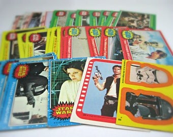 1977 Star Wars Cards, Set of 30, 70s Vintage Star Wars Topps Trading Cards, Star Wars Stickers, Star Wars Gift, Princess Leia, R2D2, C3PO