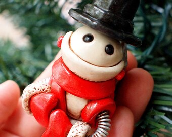SNOWMAN Snowbot Robot Double Jet-Pack Geeky Christmas Ornament